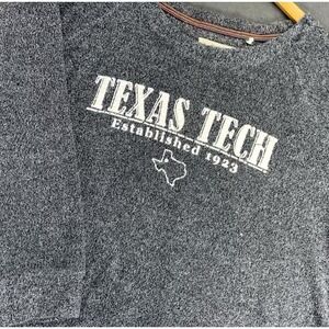 Texas Tech Comfy Terry Sz Sweatshirt Sweater Crew Neck Gray Thumb Holes Pressbox